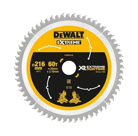 Picture of Dewalt Tarcza pilarskia do pilarki tarczowej 216mm 60 zbów (DT99570-QZ)