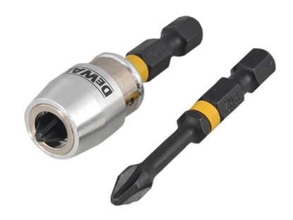 Изображение Dewalt Udarowe kocówki wkrtarskie TORSION PH2 2szt. + uchwyt (DT70536T)