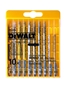 Изображение Dewalt Zestawy brzeszczotów do wyrzynarek 10 sztuk do drewna 2xDT2177, DT2166, DT2165, DT2075 + 1xDT2050, DT2168 - DT2290