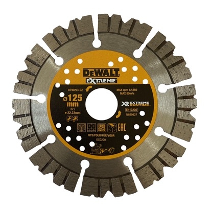 Изображение Dimanta griešanas disks DeWalt Extreme; 125x2x22,23 mm