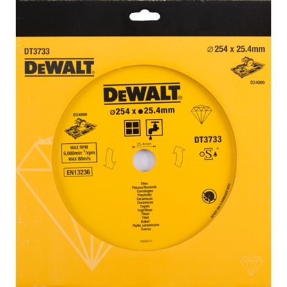 Изображение Dimanta griešanas disks DeWalt; 254 mm