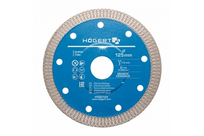 Attēls no Dimanta griešanas disks Hogert HT6D722; 125 mm