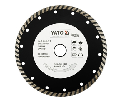 Attēls no Dimanta griešanas disks Yato YT-6024; 180x22,2 mm