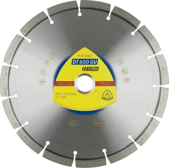 Picture of Dimanta griešanas disks Klingspor DT 600 GU Supra; 230x2,6x22,23 mm