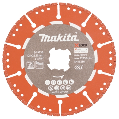 Изображение Dimanta griešanas disks Makita E-19738; 125x22,23 mm; X-Lock