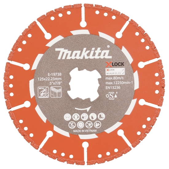 Picture of Dimanta griešanas disks Makita E-19738; 125x22,23 mm; X-Lock