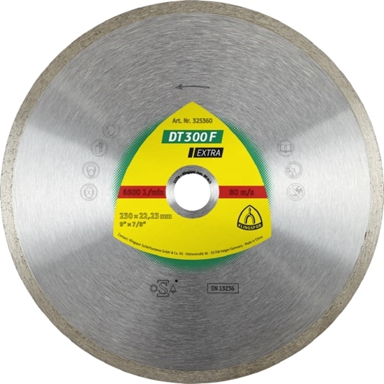 Picture of Dimanta griešanas disks mitrai griešanai Klingspor DT 300 F Extra; 125x1,6x22,23 mm