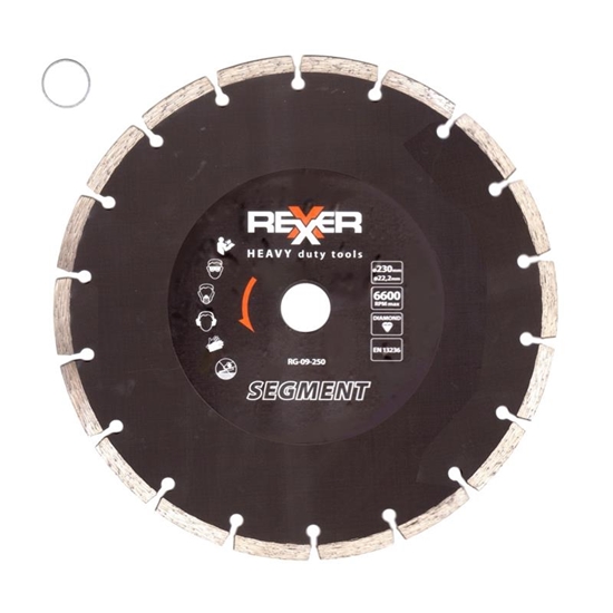 Изображение Dimanta griešanas disks Rexxer RG-09-250; 230x22,2 mm