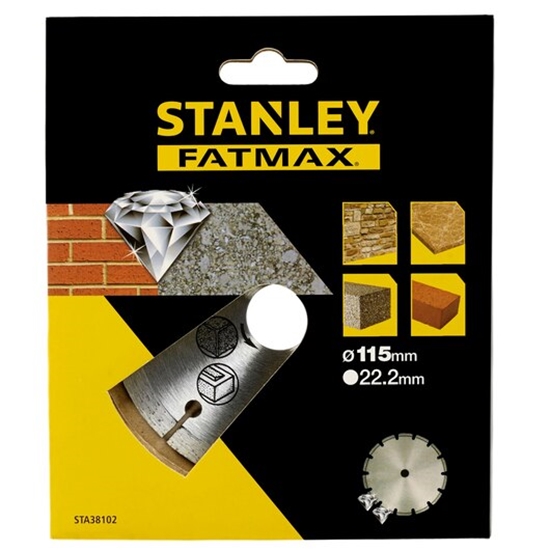Изображение Dimanta segmentu diski sausajai un slapjajai griešanai Stanley STA38102-XJ; 115x22,23 mm