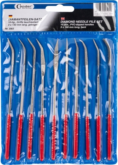 Изображение Dimanta vīļu komplekts Condor Werkzeug C0059/2; 3x140 mm; 10 gab.