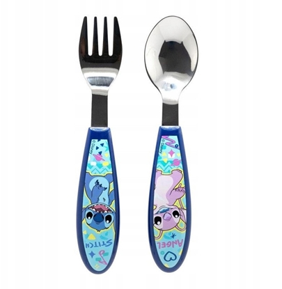 Picture of Disney Stitch - Zestaw metalowych sztuców z kolekcji Stitch & Angel (yka i widelec)