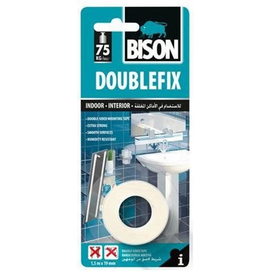 Picture of Divpusēja līmlente Bison 1493045 Double Fix; 19 mm; 1,5 m
