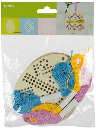 Изображение Drewniany zestaw kreatywny - pisanki z haftem EDUKAMP