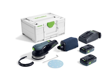 Изображение Ekscentra slīpmašīna Festool ETSC 2 125 4,0 I-Plus; 18 V; 2x4,0 Ah akum.