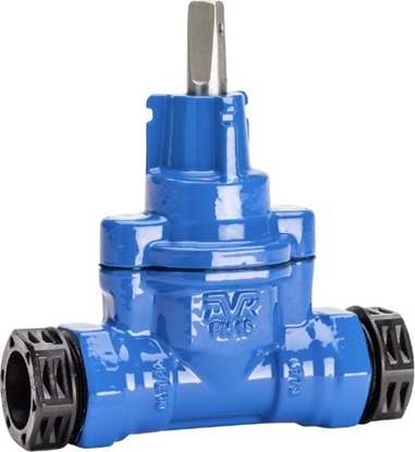 Изображение Ekspl.aizbīdnis ar uzmavām uz PE OD32 (1¼"), AVK