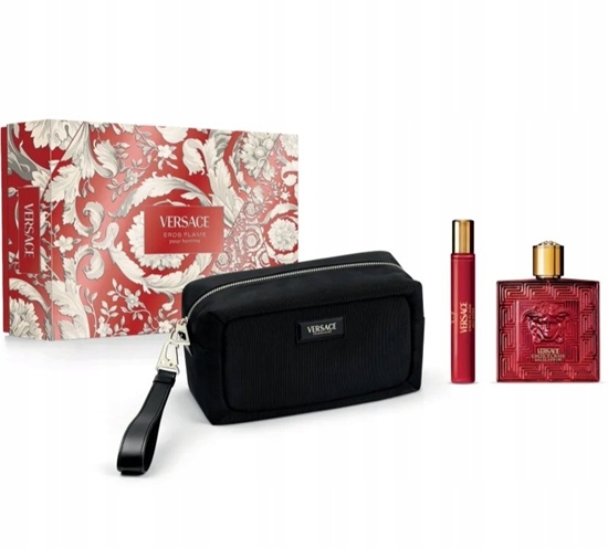 Picture of Eros Flame Eau de Parfum 100ml + Eau de Parfum 10ml + Cosmetic Bag