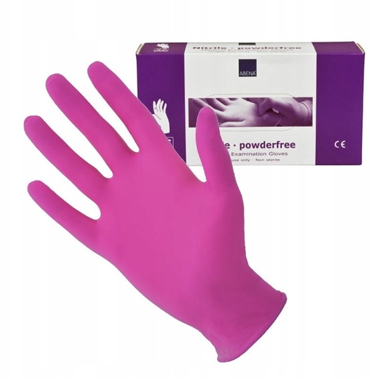 Picture of Examination glove, ABENA Classic Sensitive, XS, pink, nitrile, powder-free - (100 pcs.)