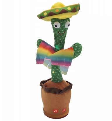 Picture of Extralink TOYS ZABAWKA KAKTUS Z SOMBRERO TA?CZ?CY?PIEWAJ?CY DLA DZIECI LED USB