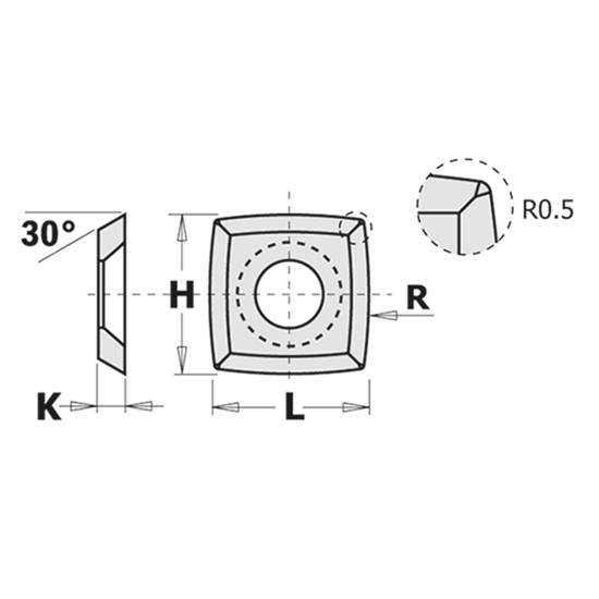 Изображение Ēveles asmeņi CMT 790.152.12; 15x15x2,5 mm; R115; HW-K1920; 1 gab.