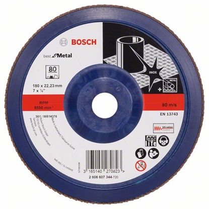 Изображение Bosch FLAP DISC BLUE METAL TOP PLASTIC 180x80