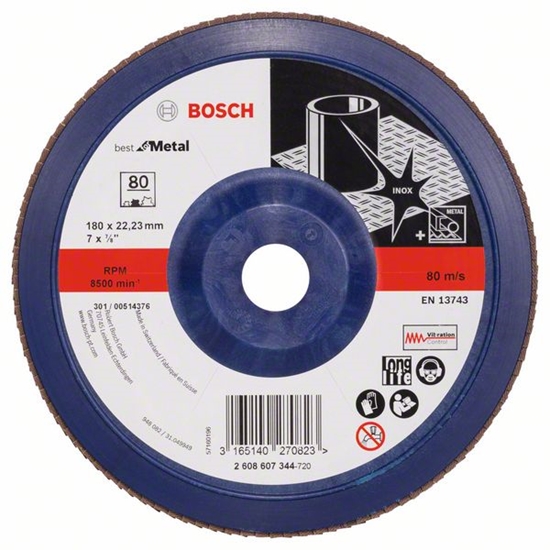 Изображение Bosch FLAP DISC BLUE METAL TOP PLASTIC 180x80