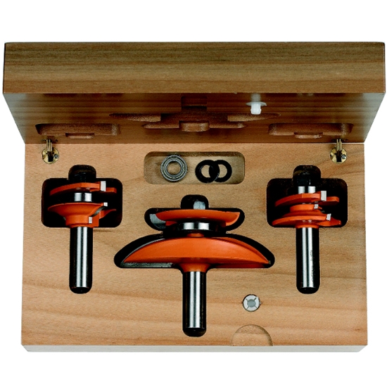 Picture of Frēžu komplekts CMT for raised panel with backcutter; 12 mm); profile C; 3 daļu