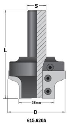 Picture of Furnitūras ligzdu izveides frēze CMT; S=20 mm; D=38/62''