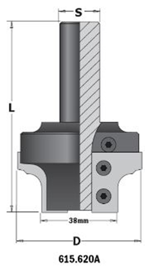 Picture of Furnitūras ligzdu izveides frēze CMT; S=20 mm; D=38/62''