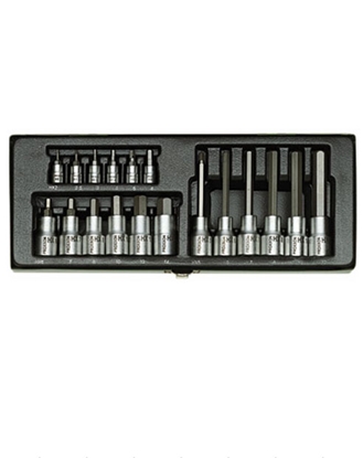 Picture of Galviņu komplekts ar Hex uzgaļiem Proxxon 1/4''+1/2''; 18 gab.