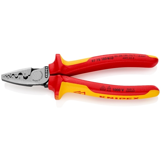 Picture of Gofrēšanas rīks izolētu kabeļu cilpām un kontaktiem Knipex 9778180; 180 mm