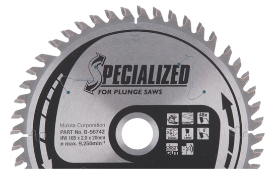 Изображение Griešanas disks akmenim Makita; 165x2x20,0 mm; Z48; 5°