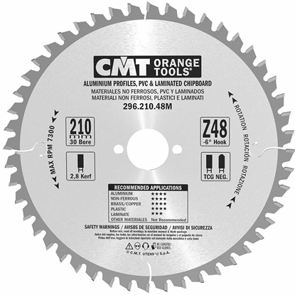 Picture of Griešanas disks alumīnijam CMT 296; 210x2,8x30; Z48; -6°
