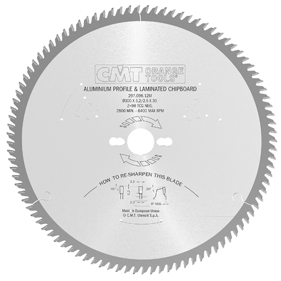 Изображение Griešanas disks alumīnijam CMT 297; 500x4x30; Z120; -6°