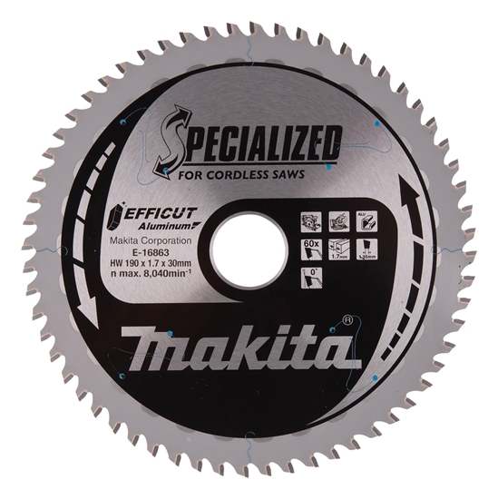 Picture of Griešanas disks alumīnijam Makita E-16863; 190x30 mm; Z60; 0°