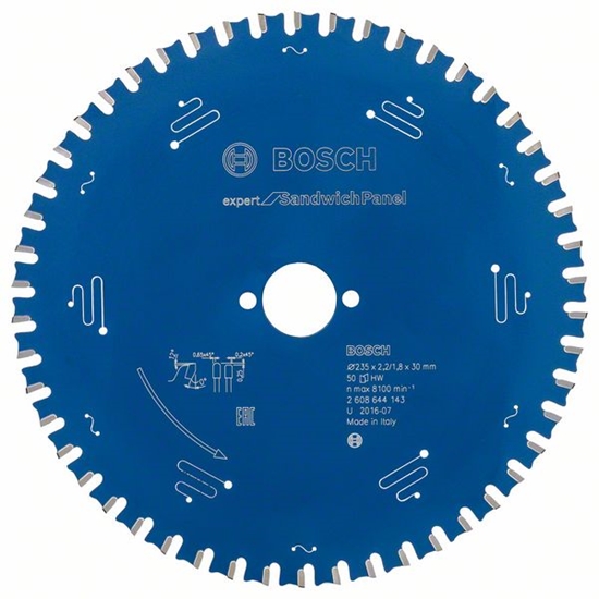 Picture of Griešanas disks Bosch Expert for Sandwich Panel; 235x2,2x30,0 mm; Z50; 10°