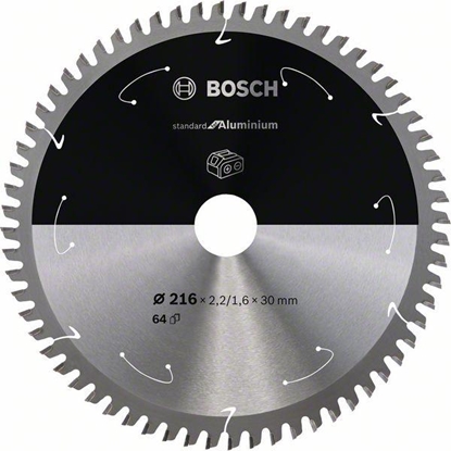 Attēls no Griešanas disks Bosch Standard for Aluminium 2608837776; 216x30 mm; Z64