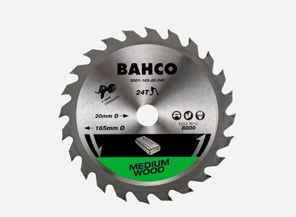 Picture of Griešanas disks kokam Bahco 8501; 165x20x10/16 mm; Z24; 18°