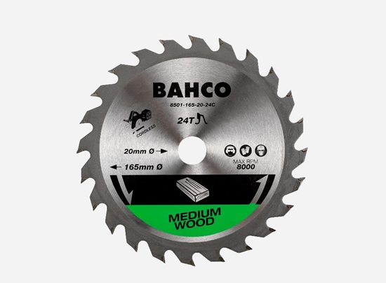 Picture of Griešanas disks kokam Bahco 8501; 165x20x10/16 mm; Z24; 18°