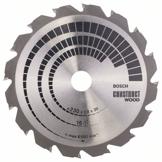 Picture of Griešanas disks kokam Bosch CONSTRUCT WOOD; 230x2,8x30,0 mm; Z16; 12°