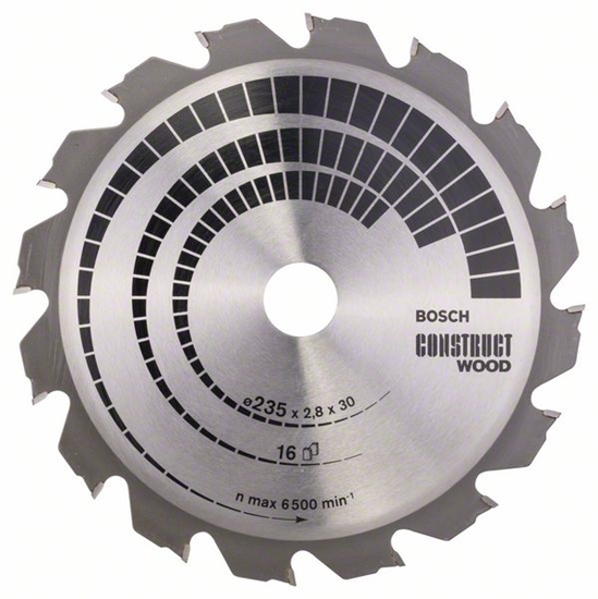 Picture of Griešanas disks kokam Bosch CONSTRUCT WOOD; 235x2,8x30,0 mm; Z16; 15°