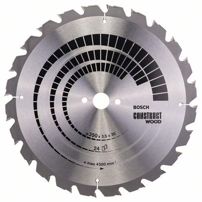 Picture of Griešanas disks kokam Bosch CONSTRUCT WOOD; 350x3,5x30,0 mm; Z24; 15°
