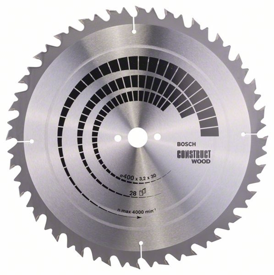 Picture of Griešanas disks kokam Bosch CONSTRUCT WOOD; 400x3,2x30,0 mm; Z28; 20°