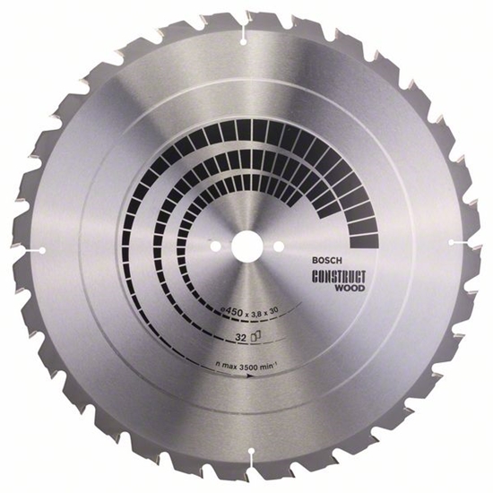 Picture of Griešanas disks kokam Bosch CONSTRUCT WOOD; 450x3,8x30,0 mm; Z32; 15°