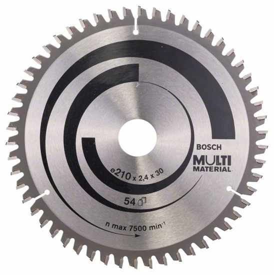 Picture of Griešanas disks kokam Bosch MULTI MATERIAL; 210x2,4x30,0 mm; Z54; -5°