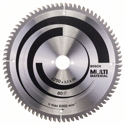 Attēls no Griešanas disks kokam Bosch MULTI MATERIAL; 250x3,2x30,0 mm; Z80; -5°