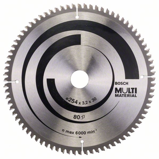 Picture of Griešanas disks kokam Bosch MULTI MATERIAL; 254x3,2x30,0 mm; Z80; -5°