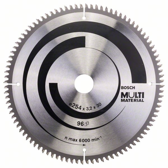 Picture of Griešanas disks kokam Bosch MULTI MATERIAL; 254x3,2x30,0 mm; Z96; -5°
