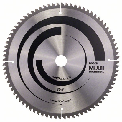 Picture of Griešanas disks kokam Bosch MULTI MATERIAL; 305x3,2x30,0 mm; Z80; -5°
