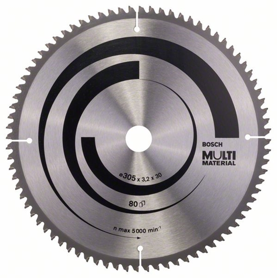 Picture of Griešanas disks kokam Bosch MULTI MATERIAL; 305x3,2x30,0 mm; Z80; -5°