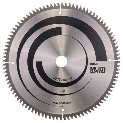 Picture of Griešanas disks kokam Bosch MULTI MATERIAL; 305x3,2x30,0 mm; Z96; -5°